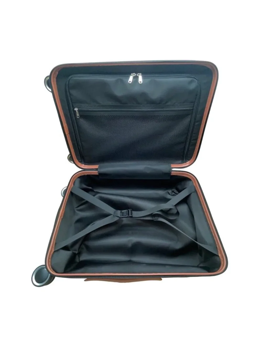 Tilymol Black & Orange Telescopic Handle TSA Lock Hard-Shell Spinner Luggage